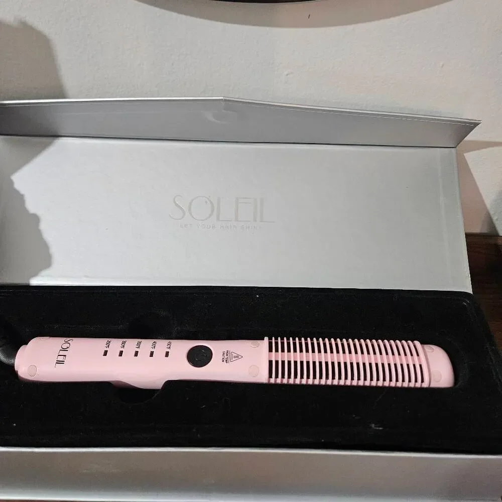 SOLEIL Styling Comb Heat Brush Straightener 450ºF -rose Gold -Model L40HBS-B46